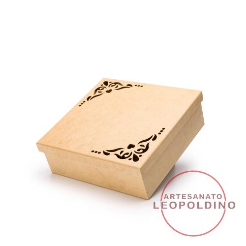 CAIXA 25X25 TAMPA SAPATO A LASER ARABESCO - Artesanato Leopoldino